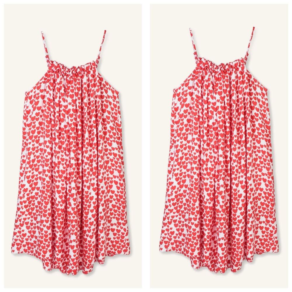 NWT Stella McCartney Kids Sunbathing Hearts Long Viscose Dress Size 12 Oversized